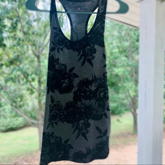 adidas Tops - Adidas Black & Grey Floral Razor Back Tank